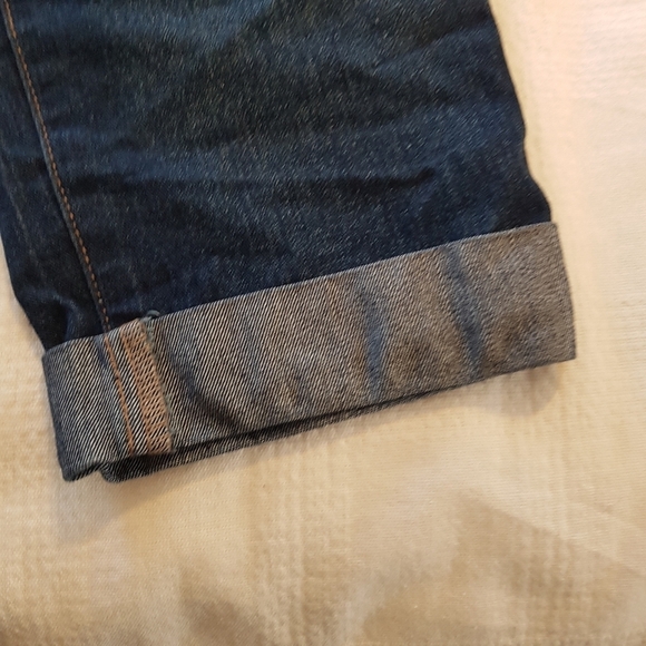 Jordache girls size 14/16 cropped jean overalls dark wash EUC - Picture 2 of 6